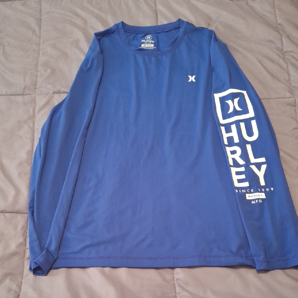 Hurley Men's Long Sleeve Shirt in Blue with Logo